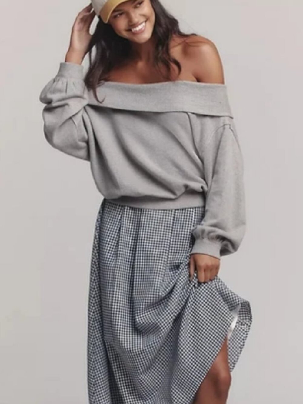 Anthropologie Pilcro Long-Sleeve Slouchy Off-The-Shoulder Tunic Top S